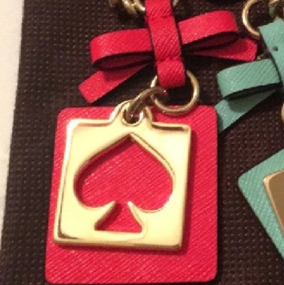 ♤New Kate Spade Classic Red Logo Key Fob♤ - Picture 7 of 8